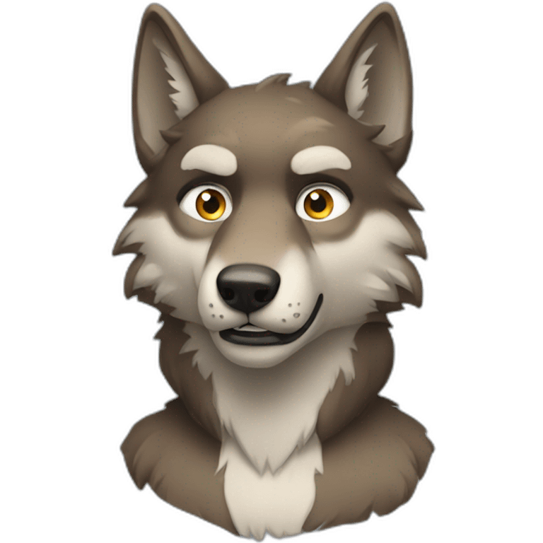 wolf with six pack emoji