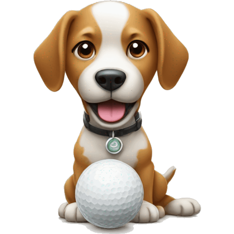 Dog playing with a golf ball  emoji