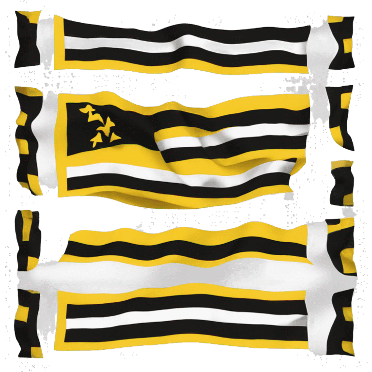 Garifuna flag. three horizontal stripes in yello, white, & black emoji