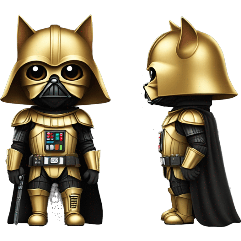 darth vader but as a cat in full armor, make the armor gold in color emoji