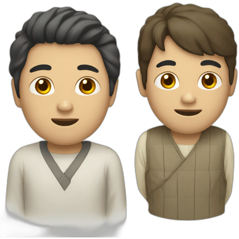 Japanese and white American men emoji