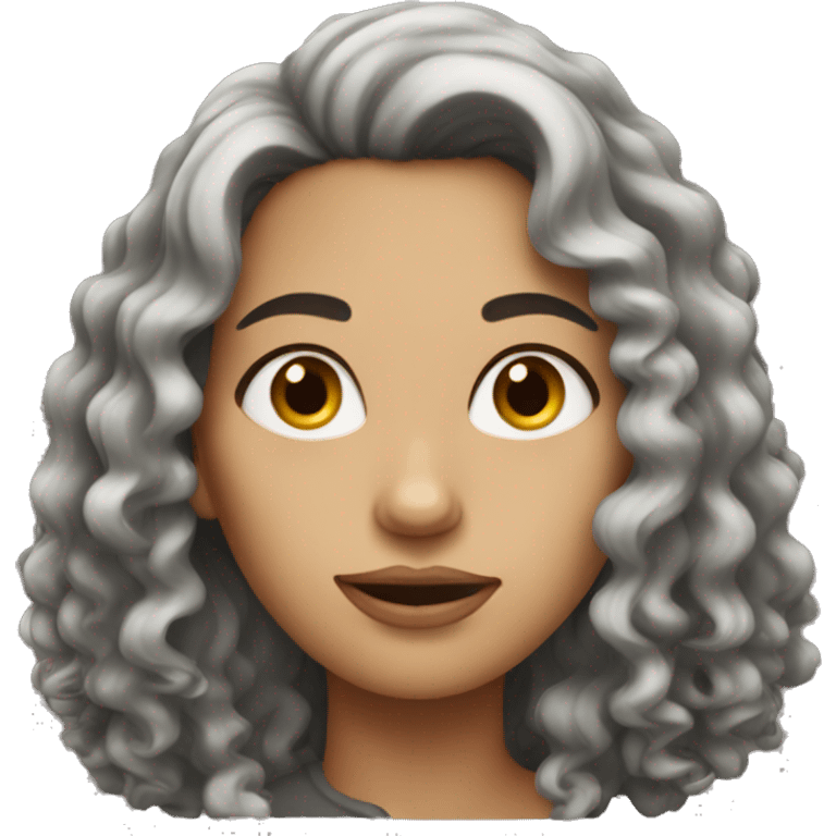 woman with long dark hair curly emoji