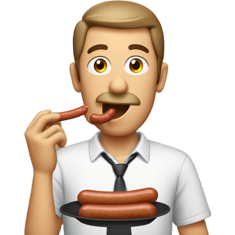 man eating sausage emoji