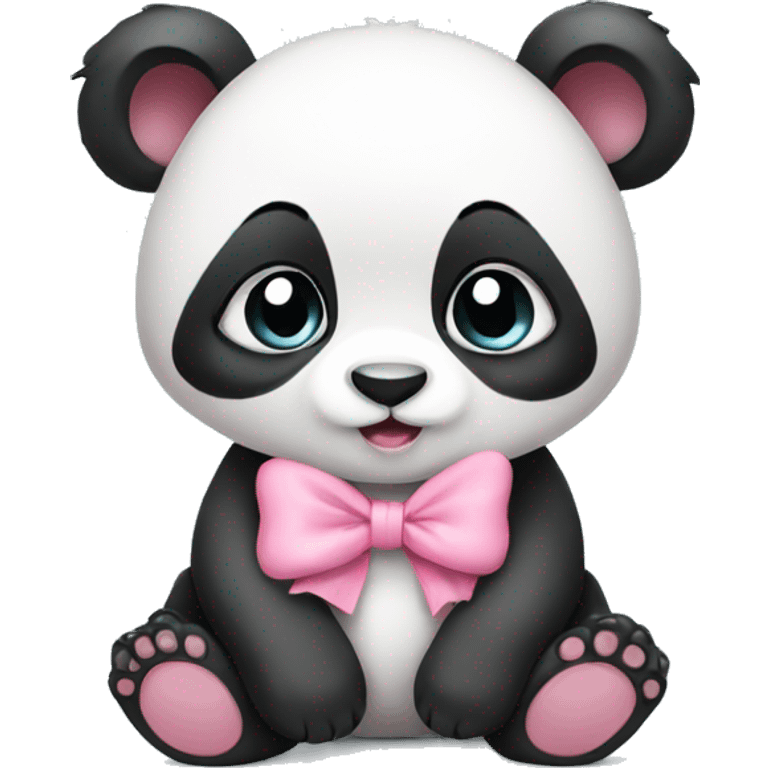 Baby Panda with pink bow  emoji