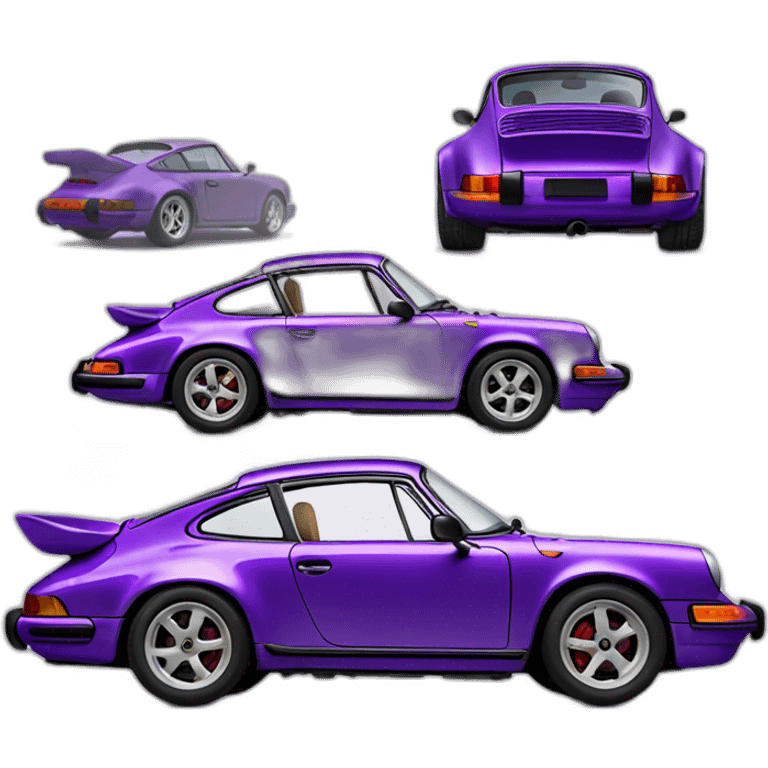 Purple Porsche 911 side emoji