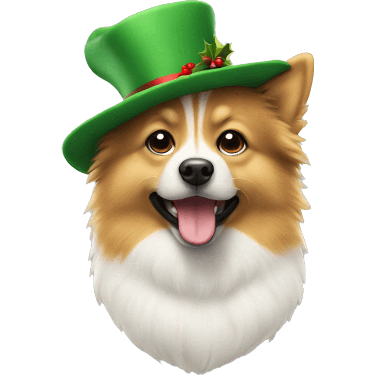 Spitz avec chapeau de Noël  emoji