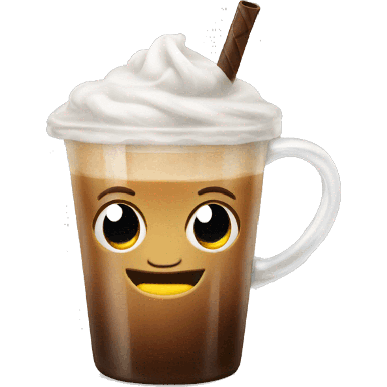 iced coffe in a cute mug emoji