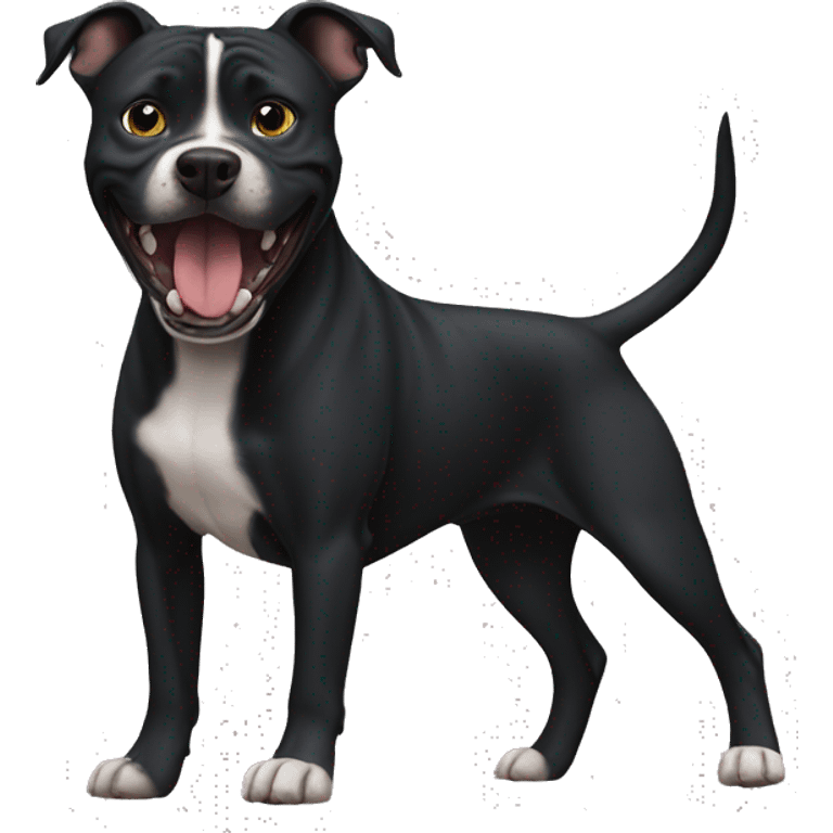 black staffordshire terrier barking emoji