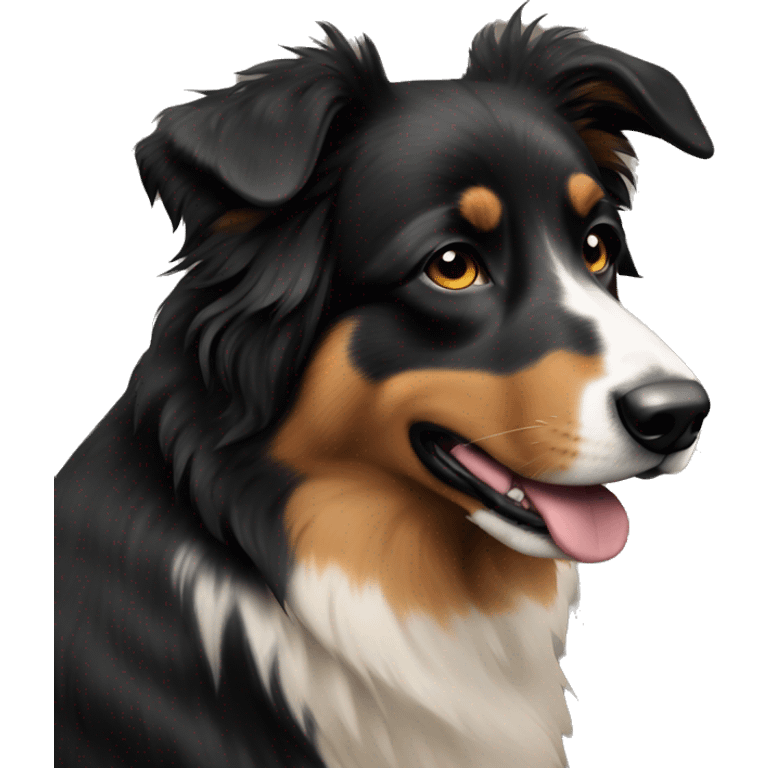 Aussie shepherd all black with tan markings  emoji