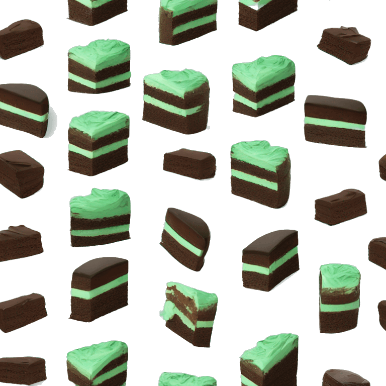 Realistic mint chocolate layered cake emoji