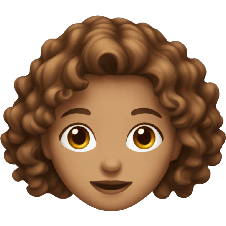 Girl with brown wavy hair  emoji