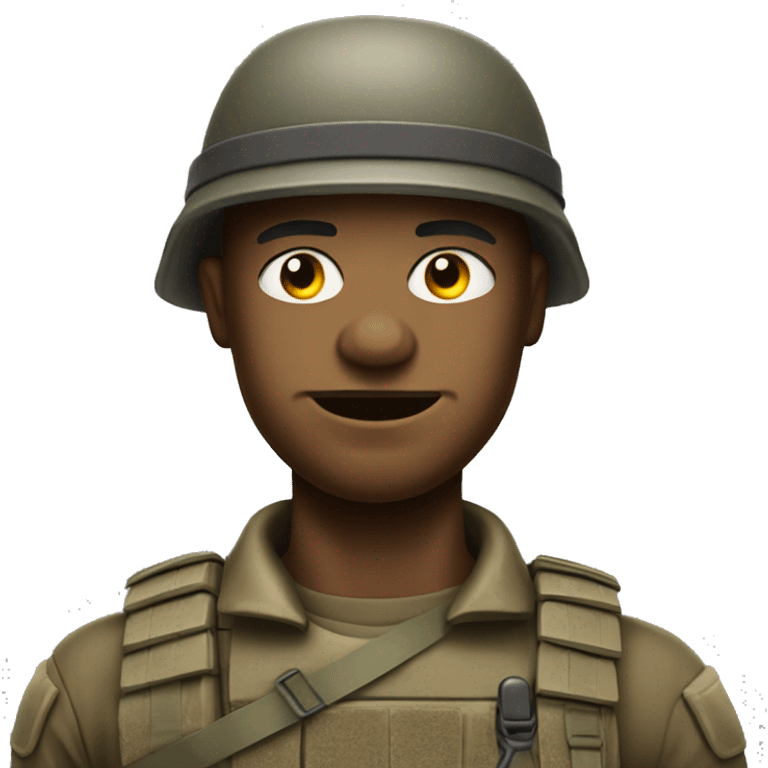 soldier character with a warlike expression and slightly squinted eyes.  emoji