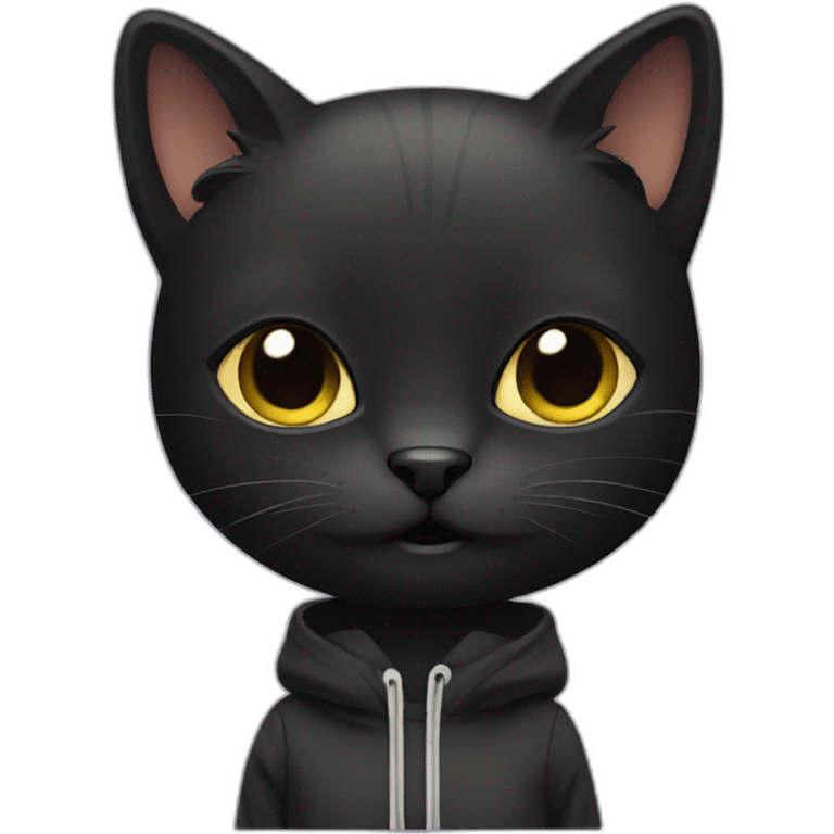 cute black cat in sportswear  emoji