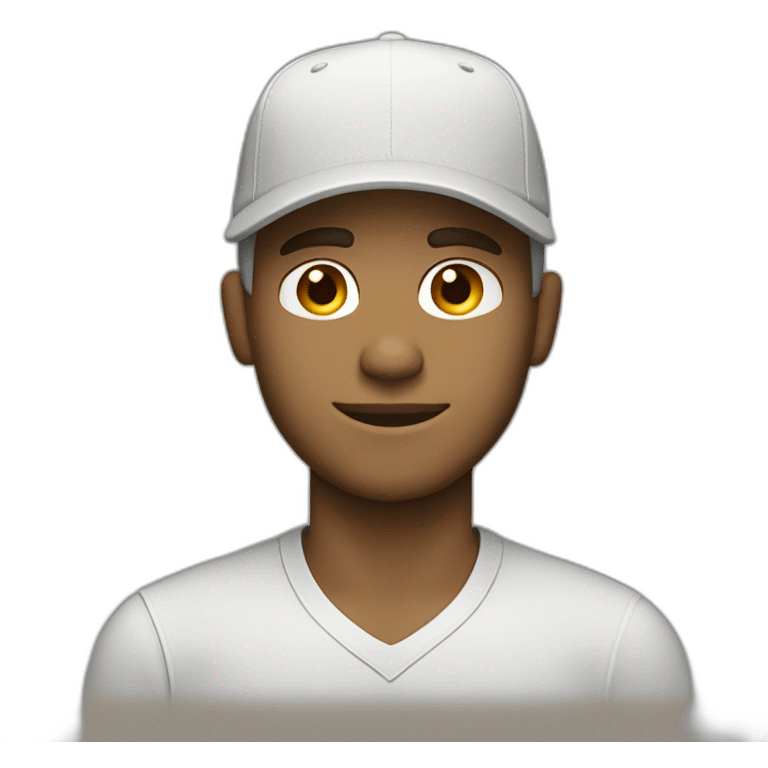 dark blonde guy wearing a cap with a mac book pro emoji