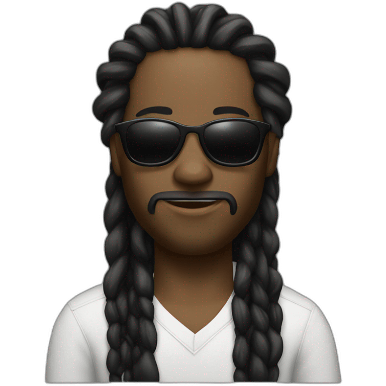 A black man with dread locks and sunglasses emoji