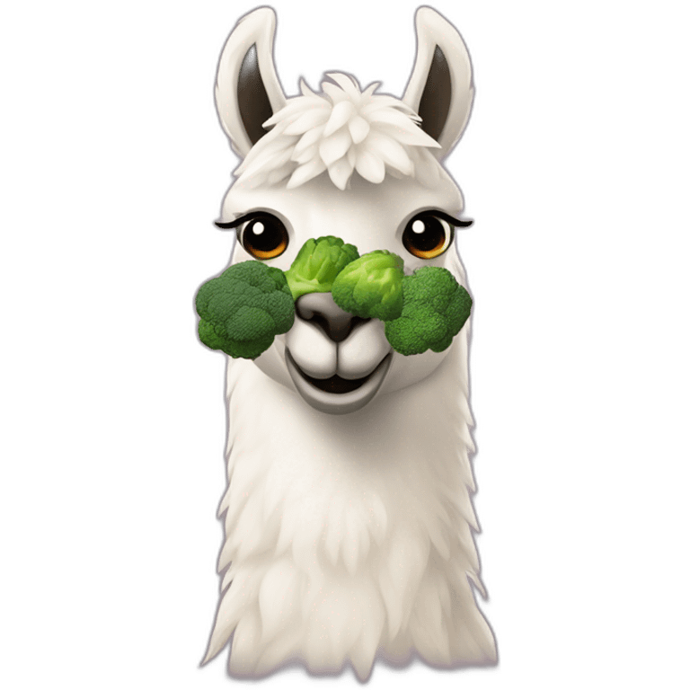 Llama y brócoli  emoji