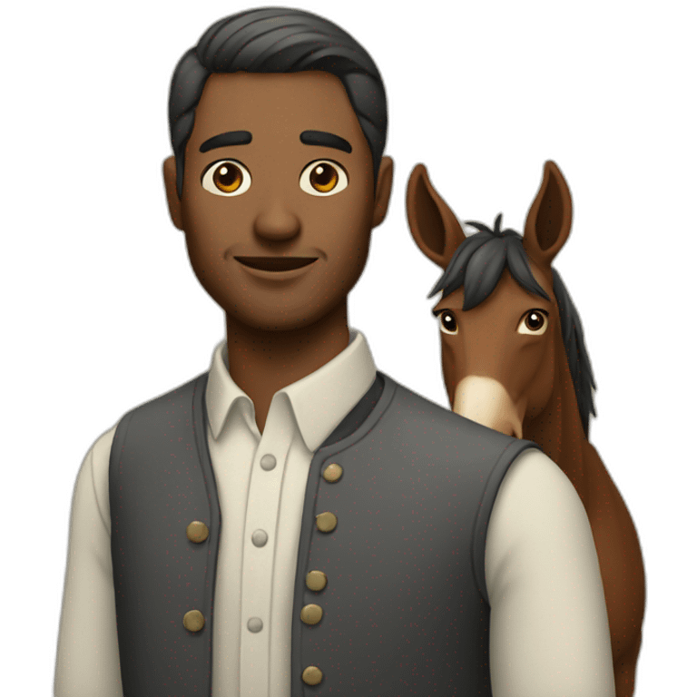 Man with mule cut emoji