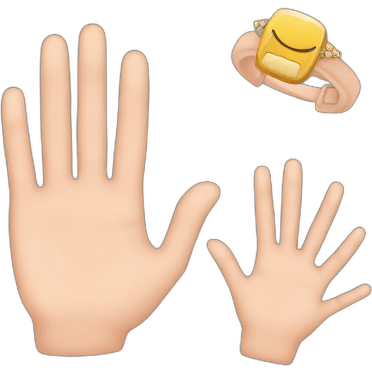 hand emoji with pj my and ring finger closed only emoji