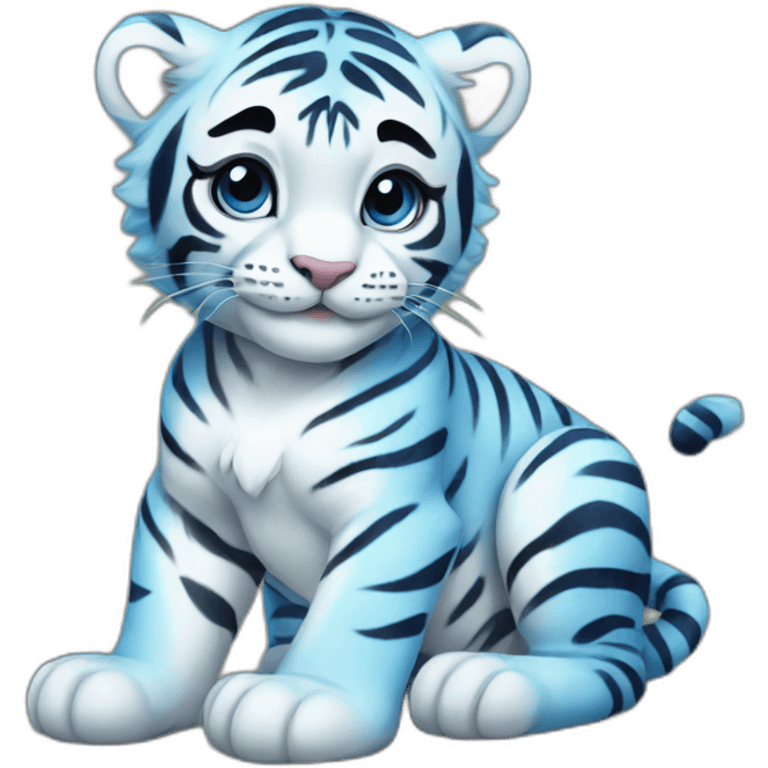 blue baby tiger emoji