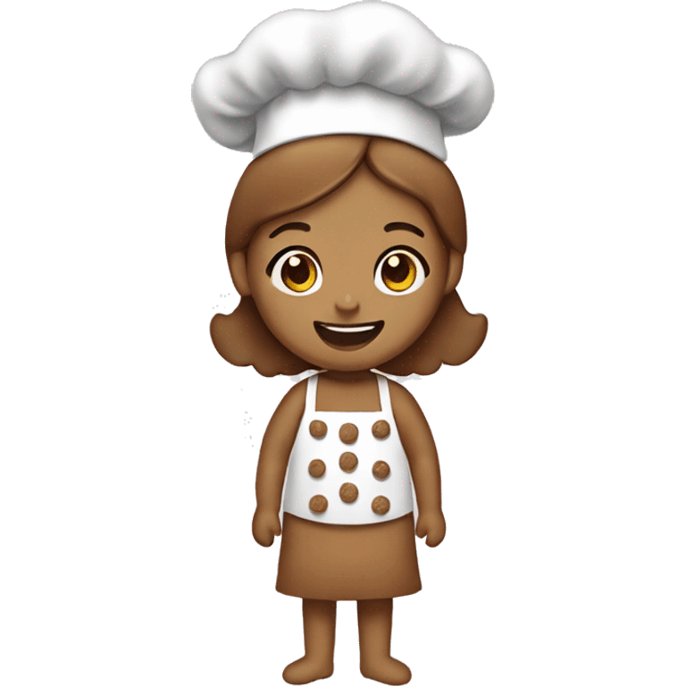 Girl cook gingerbread man emoji