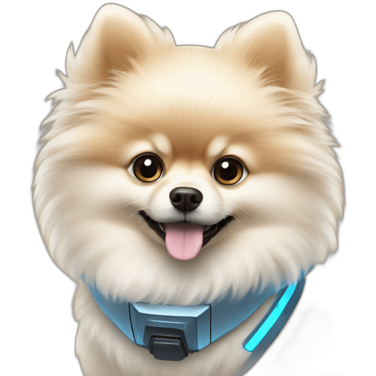 light cream pomeranian blue space explorer emoji