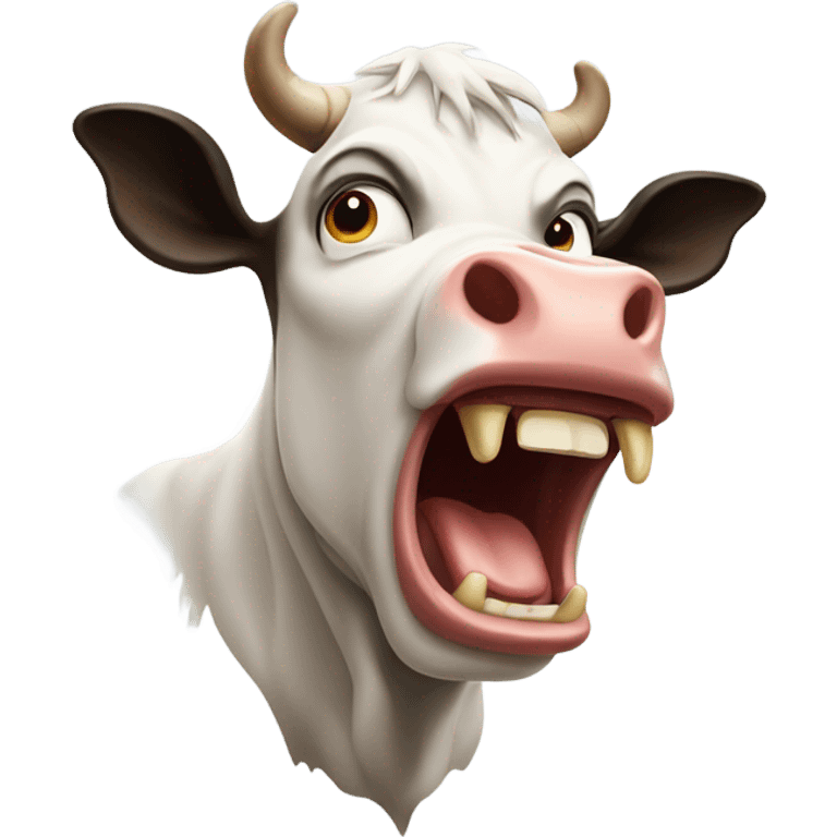 angry screaming cow  emoji