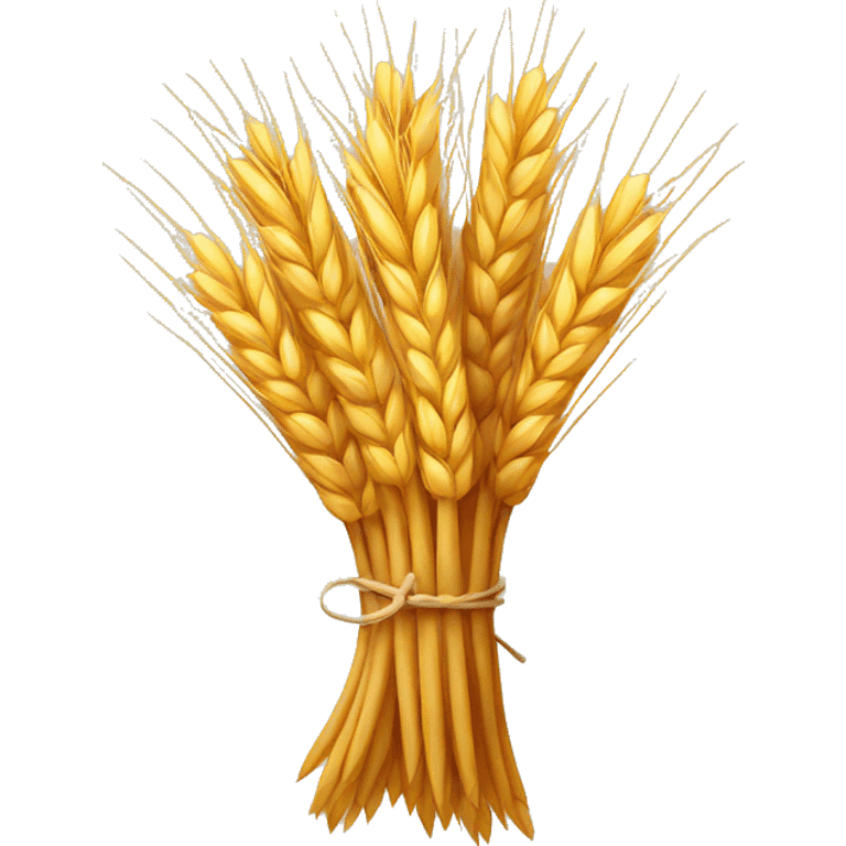 A bundle of wheat, with a happy expression emoji