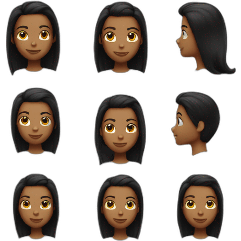 Garçon cheveux longs noir lisse emoji