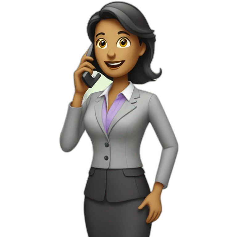 Businesswoman talking on her cell phone emoji