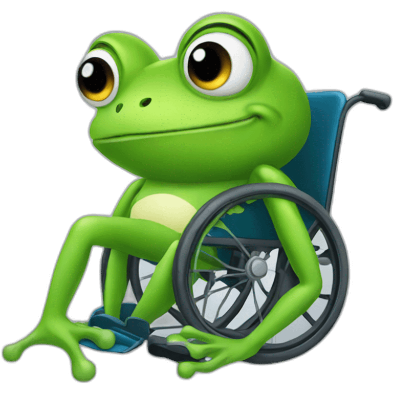 Frog in wheelchair emoji