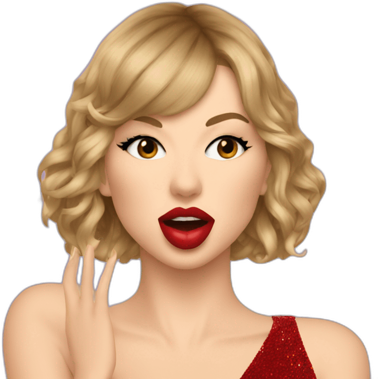 Taylor swift giving a kiss emoji