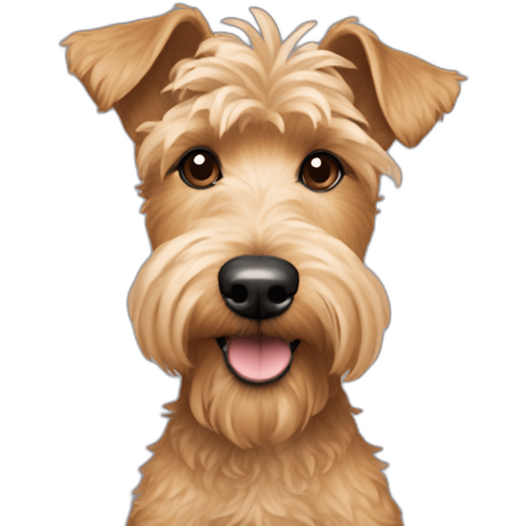 Small tan wire hair terrier with poodle hair on head emoji