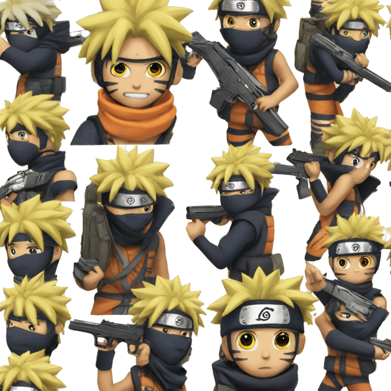 Naruto with a gun emoji