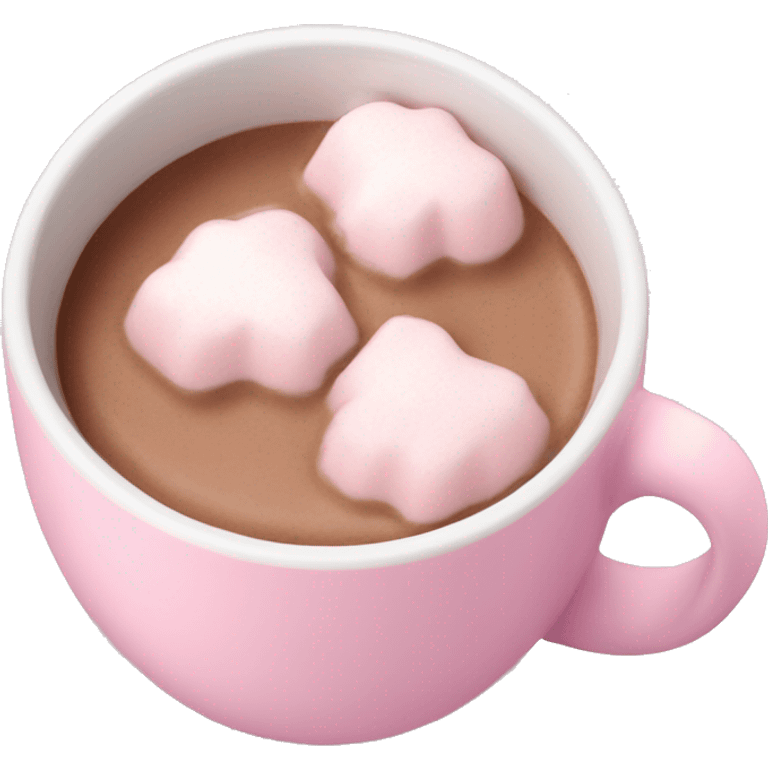 Aesthetic light pink hot chocolate emoji