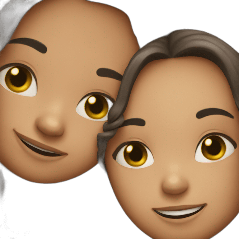 Two girls hugging emoji