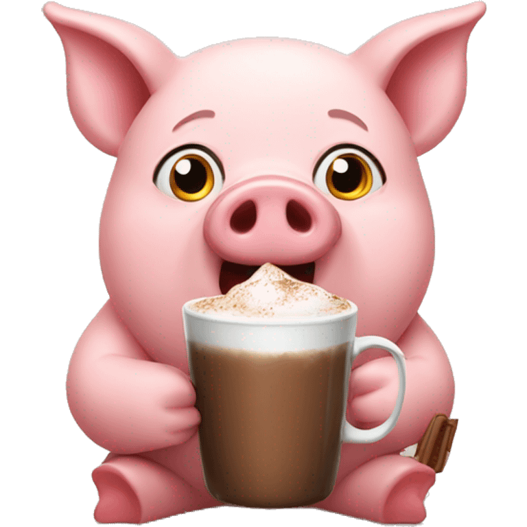 Pig with hot chocolate  emoji