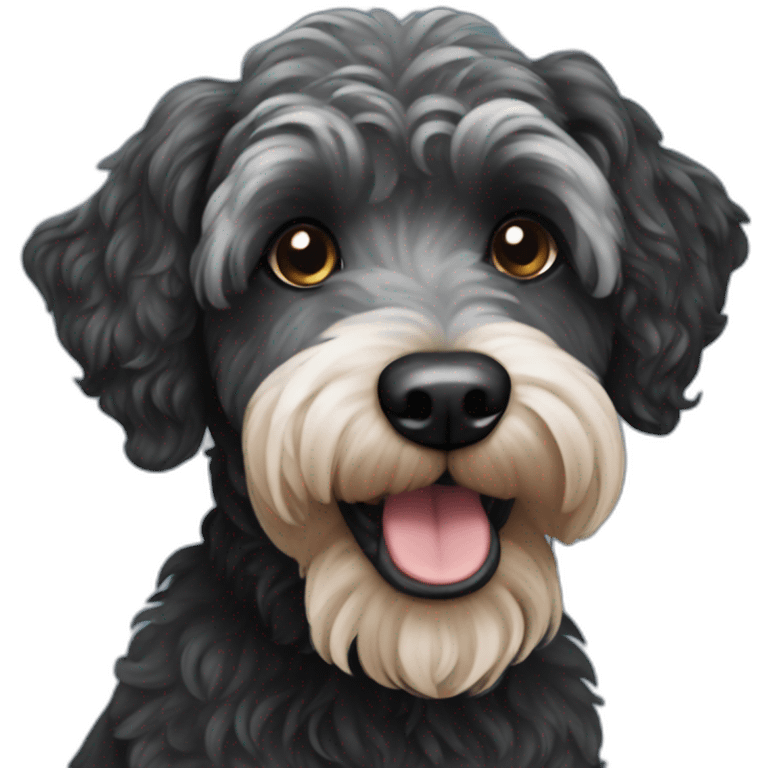 black schnoodle dog emoji