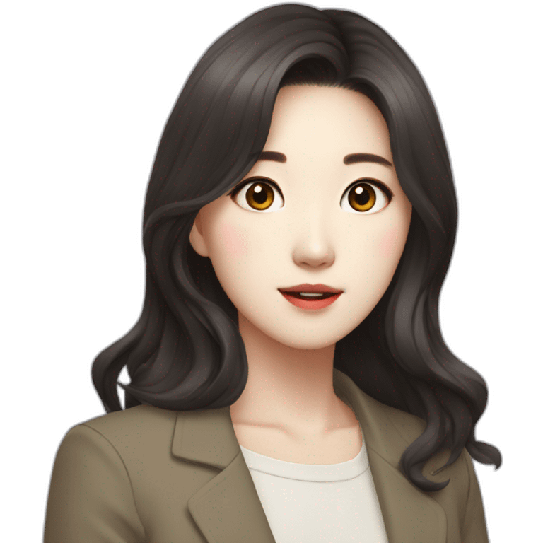 선영 Park, dark hair, Korean, woman emoji