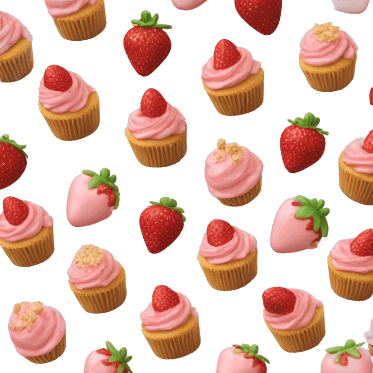 strawberry crunch cupcake emoji