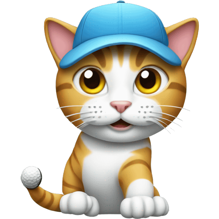 cat playing golf emoji