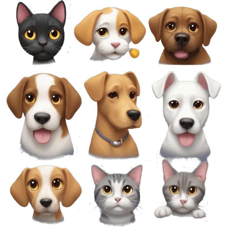 The cat and Cat and dog emoji