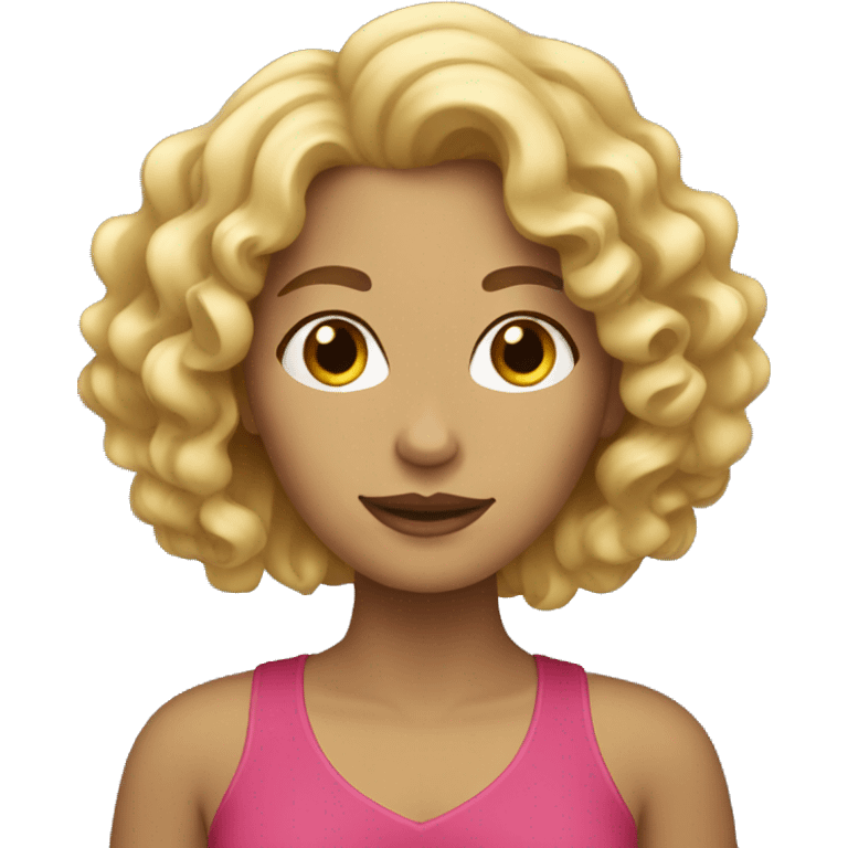 Woman with blonde curly hair emoji