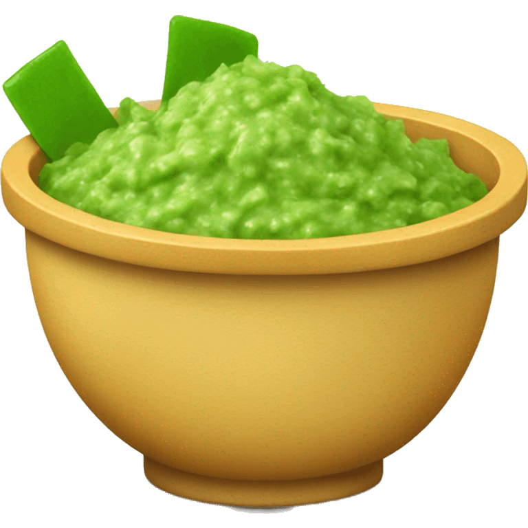 Chips and bowl of green salsa emoji