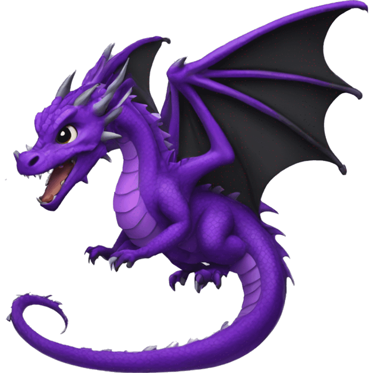 Dragon, purple, black emoji