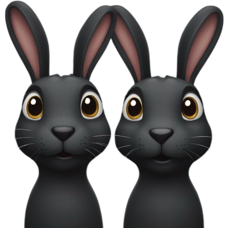 Two black rabbit faces emoji