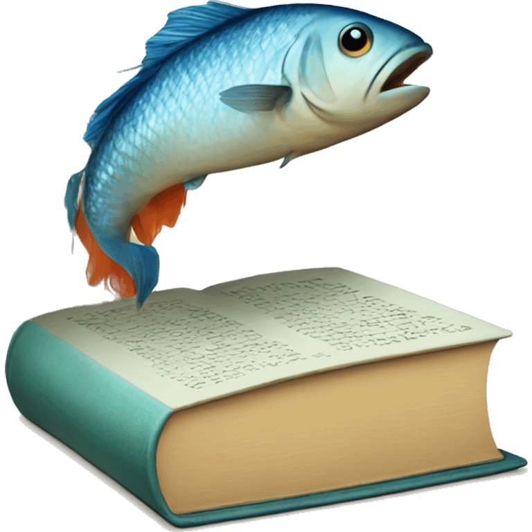 Book with a fish on the cover emoji