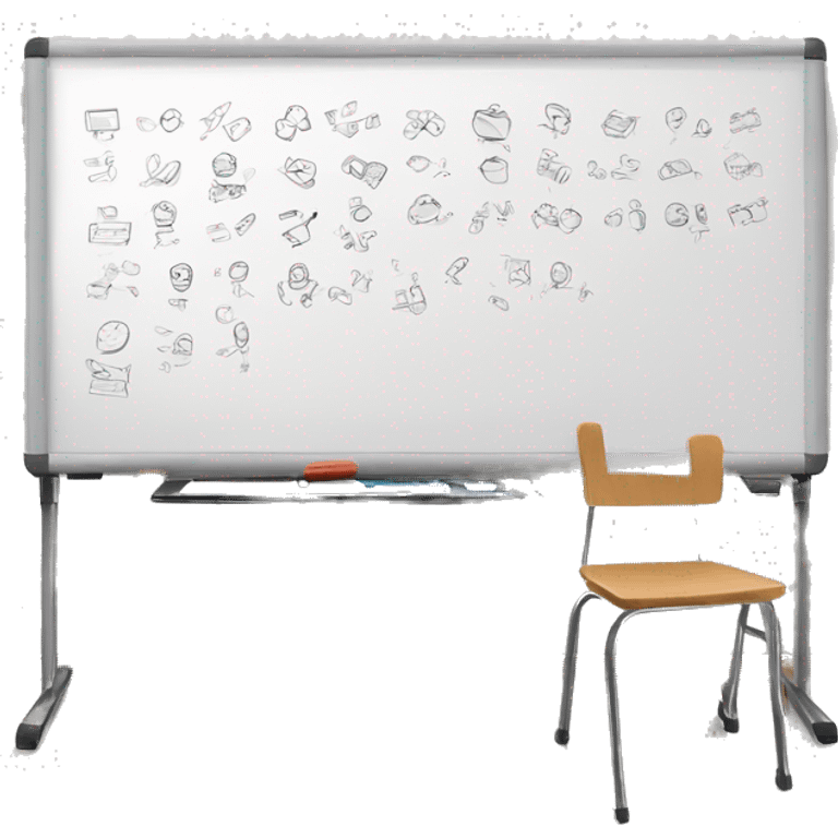 school whiteboard with writing  emoji