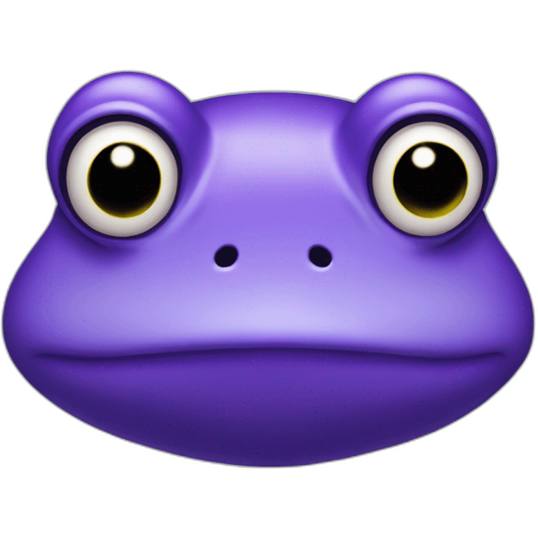 A purple frog sad close up face emoji