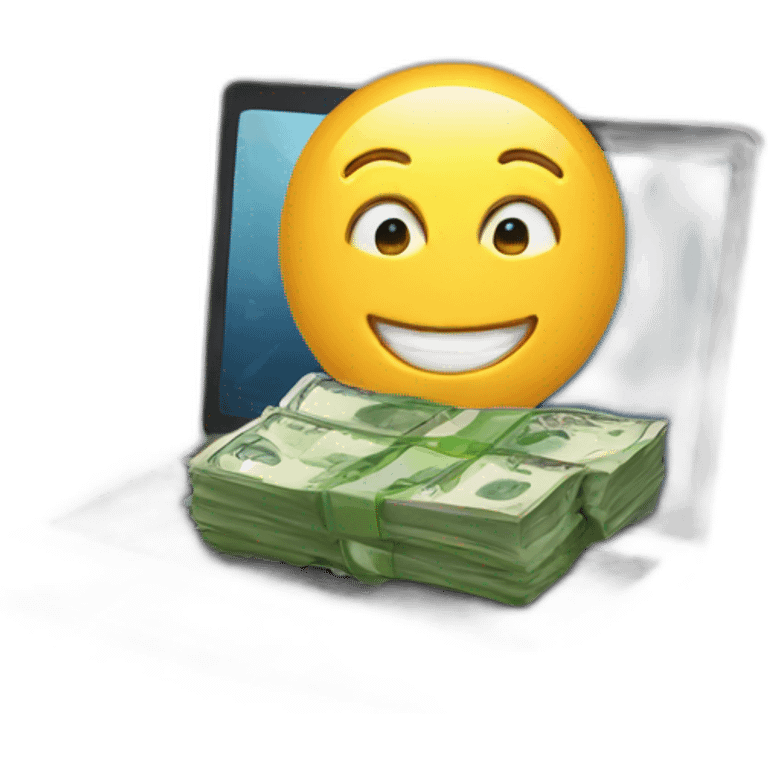 Money on laptop emoji