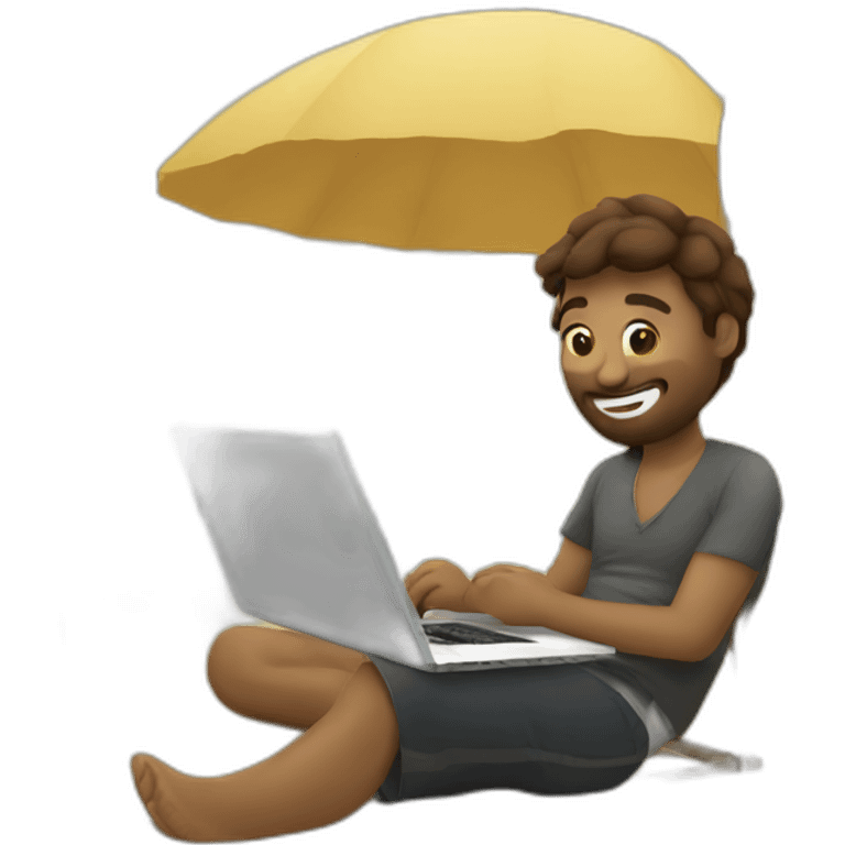 digital-nomad-working-at-beach emoji